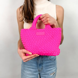 Parker & Hyde - Mini Woven Tote Hot Pink