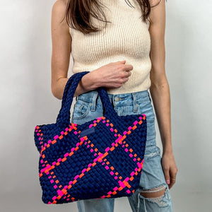 Parker & Hyde - Woven Tote Navy Pattern