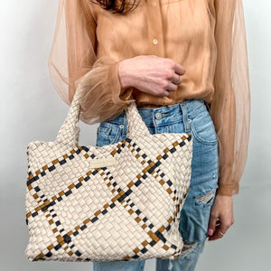 Parker & Hyde -  Woven Tote Bone Print