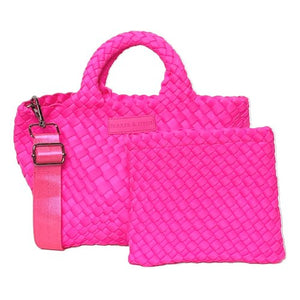 Parker & Hyde - Mini Woven Tote Hot Pink