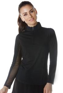 IB Kul -  Solid Long Sleeve Mock Neck Top