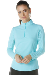 IB Kul -  Solid Long Sleeve Mock Neck Top