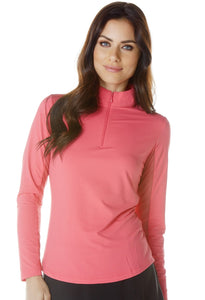 IB Kul -  Solid Long Sleeve Mock Neck Top